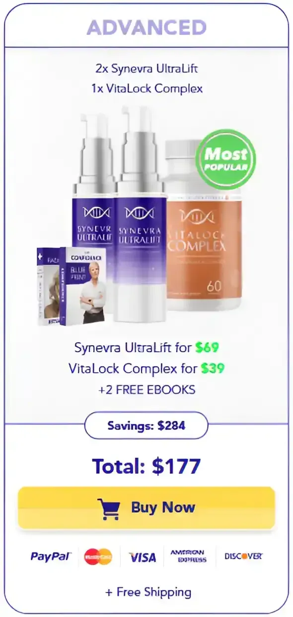 Three bottle most popular pack of Synevra Ultra Lift skin firming capsules